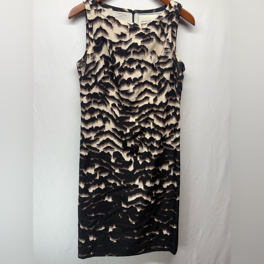 Banana Republic Abstract Black and Cream Mini Dress